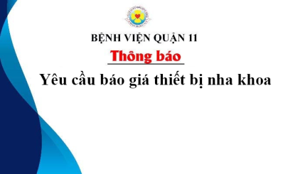 Thông báo yêu cầu báo giá thiết bị nha khoa